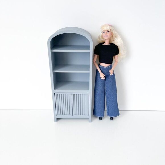 Armoire for Dolls 1:6 Scale Medium Gray Furniture 12” Barbie Integrity Blythe - Picture 7 of 7